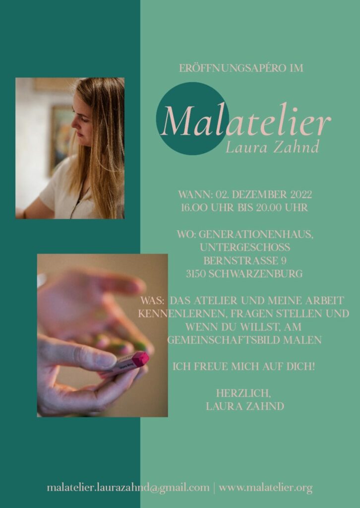 Eröffnungsapero Malatelier Laura Zahnd